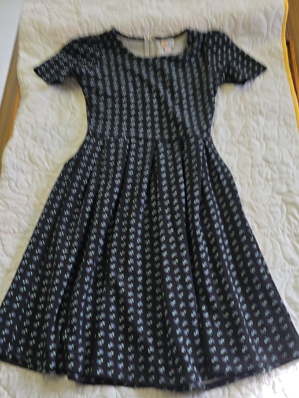 LuLaRoe Amelia Black Floral Scoop Neck Dress
